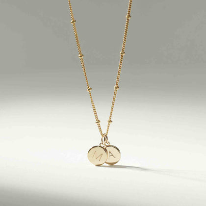 Mother and Child Discs Necklace Gold